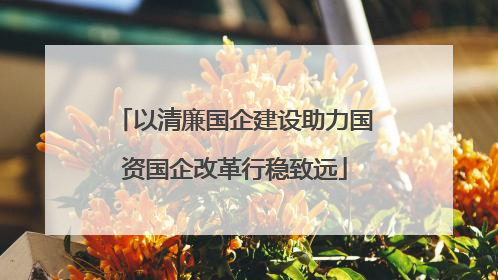 以清廉国企建设助力国资国企改革行稳致远