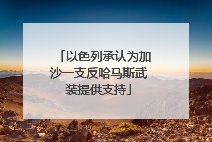 以色列承认为加沙一支反哈马斯武装提供支持