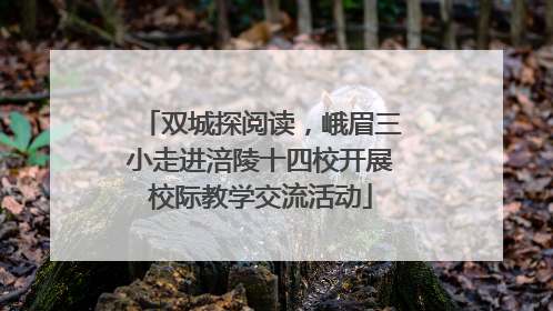 双城探阅读，峨眉三小走进涪陵十四校开展校际教学交流活动