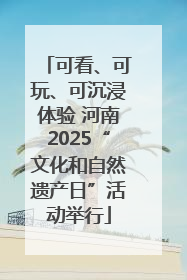 可看、可玩、可沉浸体验 河南2025“文化和自然遗产日”活动举行