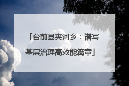 台前县夹河乡：谱写基层治理高效能篇章