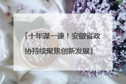 十年谋一谏！安徽省政协持续聚焦创新发展
