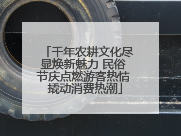 千年农耕文化尽显焕新魅力 民俗节庆点燃游客热情 撬动消费热潮