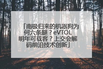 南极归来的机器狗为何六条腿？eVTOL明年可载客？上交会解码前沿技术创新