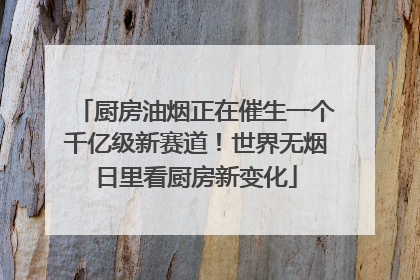 厨房油烟正在催生一个千亿级新赛道！世界无烟日里看厨房新变化