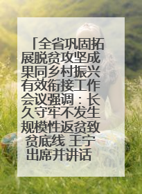 全省巩固拓展脱贫攻坚成果同乡村振兴有效衔接工作会议强调：长久守牢不发生规模性返贫致贫底线 王宁出席并讲话 王予波主持