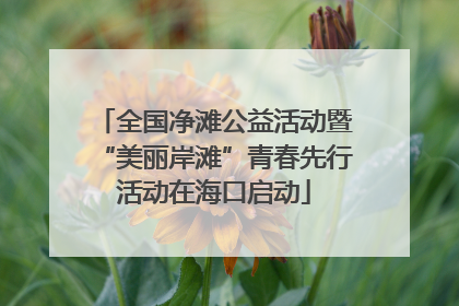 全国净滩公益活动暨“美丽岸滩”青春先行活动在海口启动
