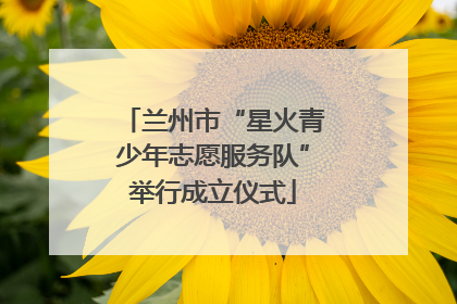 兰州市“星火青少年志愿服务队”举行成立仪式