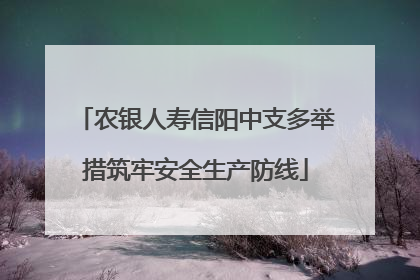 农银人寿信阳中支多举措筑牢安全生产防线