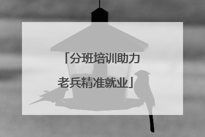 分班培训助力老兵精准就业