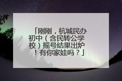刚刚，杭城民办初中（含民转公学校）摇号结果出炉！有你家娃吗？