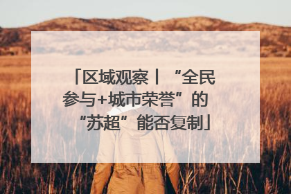 区域观察丨“全民参与+城市荣誉”的“苏超”能否复制