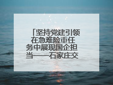 坚持党建引领 在急难险重任务中展现国企担当——石家庄交投集团做优做强典型报道之一