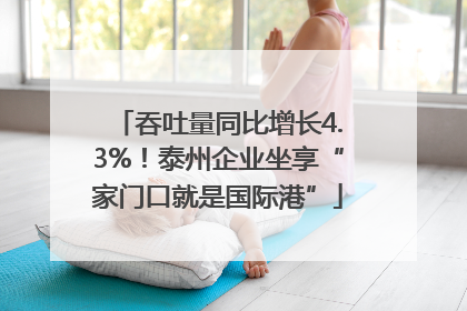吞吐量同比增长4.3%！泰州企业坐享“家门口就是国际港”
