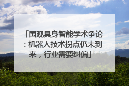 围观具身智能学术争论：机器人技术拐点仍未到来，行业需要纠偏