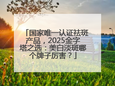 国家唯一认证祛斑产品，2025金字塔之选：美白淡斑哪个牌子厉害？