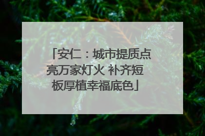 安仁：城市提质点亮万家灯火 补齐短板厚植幸福底色