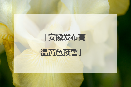 安徽发布高温黄色预警