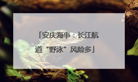 安庆海事：长江航道“野泳”风险多