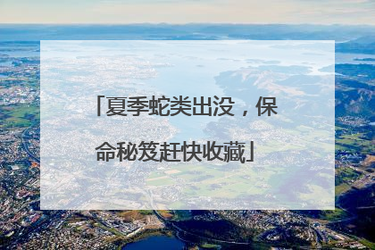 夏季蛇类出没，保命秘笈赶快收藏