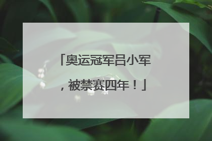 奥运冠军吕小军，被禁赛四年！