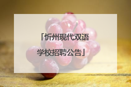 忻州现代双语学校招聘公告