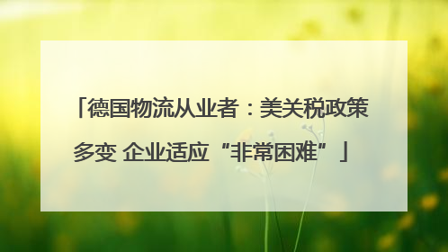 德国物流从业者：美关税政策多变 企业适应“非常困难”