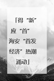 得“新”应“首” 海安“首发经济”热潮涌动