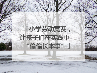 小学劳动竞赛，让孩子们在实践中“偷偷长本事”