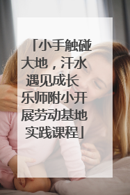 小手触碰大地，汗水遇见成长 乐师附小开展劳动基地实践课程