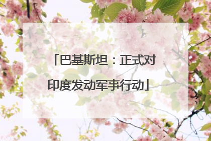 巴基斯坦：正式对印度发动军事行动