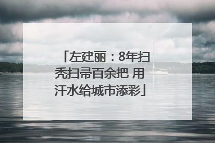 左建丽：8年扫秃扫帚百余把 用汗水给城市添彩