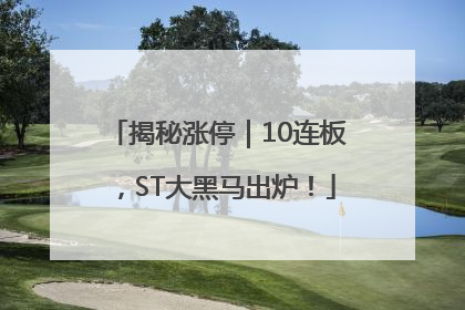 揭秘涨停｜10连板，ST大黑马出炉！