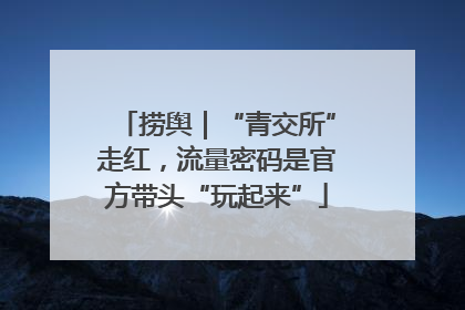 捞舆｜“青交所”走红，流量密码是官方带头“玩起来”