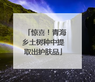 惊喜！青海乡土树种中提取出护肤品