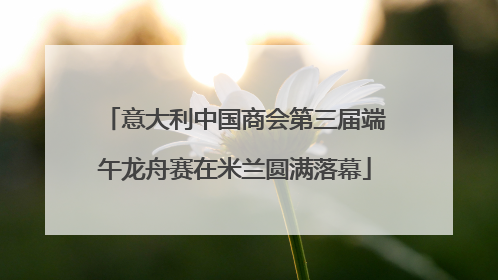 意大利中国商会第三届端午龙舟赛在米兰圆满落幕