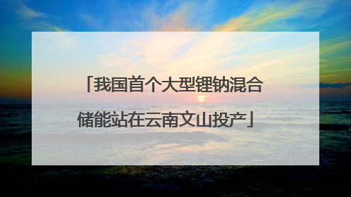 我国首个大型锂钠混合储能站在云南文山投产