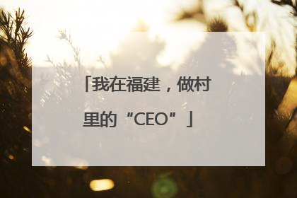 我在福建，做村里的“CEO”