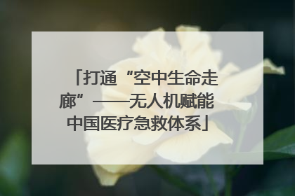 打通“空中生命走廊”——无人机赋能中国医疗急救体系