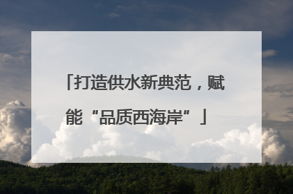 打造供水新典范，赋能“品质西海岸”