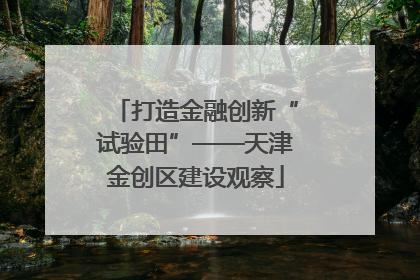 打造金融创新“试验田”——天津金创区建设观察