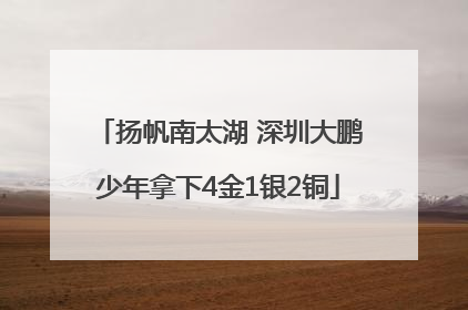扬帆南太湖 深圳大鹏少年拿下4金1银2铜