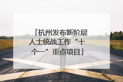 杭州发布新阶层人士统战工作“十个一”重点项目
