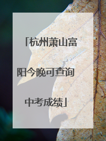 杭州萧山富阳今晚可查询中考成绩