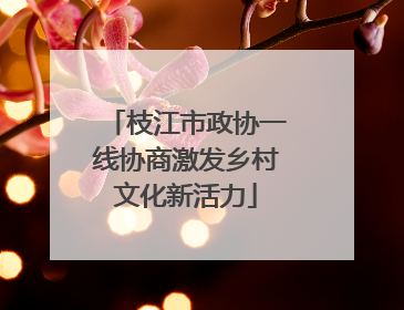 枝江市政协一线协商激发乡村文化新活力
