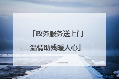 政务服务送上门 温情助残暖人心