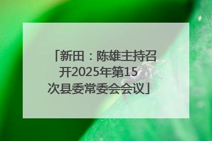 新田：陈雄主持召开2025年第15次县委常委会会议