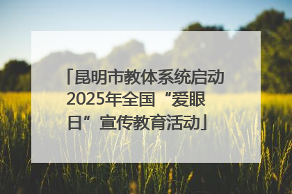 昆明市教体系统启动2025年全国“爱眼日”宣传教育活动
