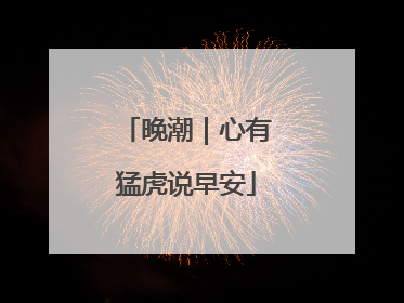 晚潮｜心有猛虎说早安