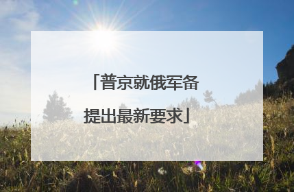 普京就俄军备提出最新要求